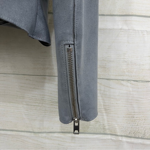 H&M Gray Faux Suede Open Crop Long Sleeve Jacket - Picture 7 of 11